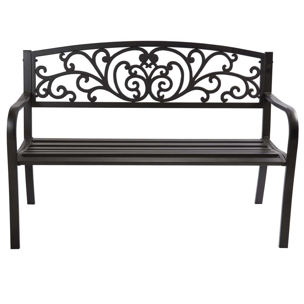 henley metal garden bench