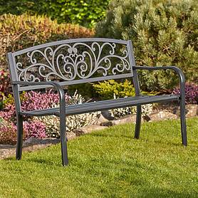 henley metal garden bench