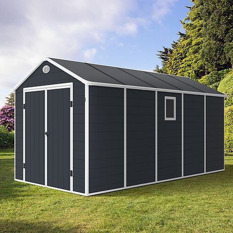 Garden Plastic Shed 15 x 8ft Apex roof with double doors | Thompson ...