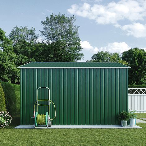 waltons apex metal shed 11.2x10.5ft - dark green