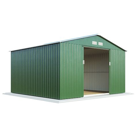 waltons apex metal shed 11.2x10.5ft - dark green