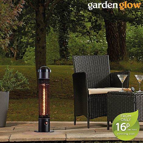 Garden Glow Electric Freestanding 1200w Patio Heater With Remote