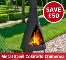 Metal Chimenea Steel Colorado Black