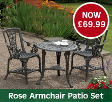 Rose 3 Piece Armchair Patio Set