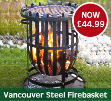 Vancouver Steel Firebasket with BBQ Grill